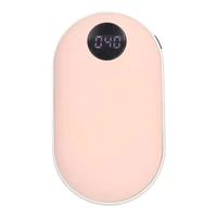 portable usb hand warmer 3 gears temperature double sided heating power bank hand warmer for winter use pink
