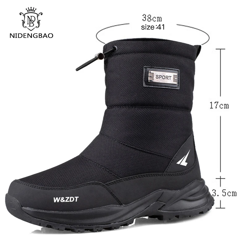 Зимние высокие мужские для путешествий зимние ботинки на молнии нескользящая из
