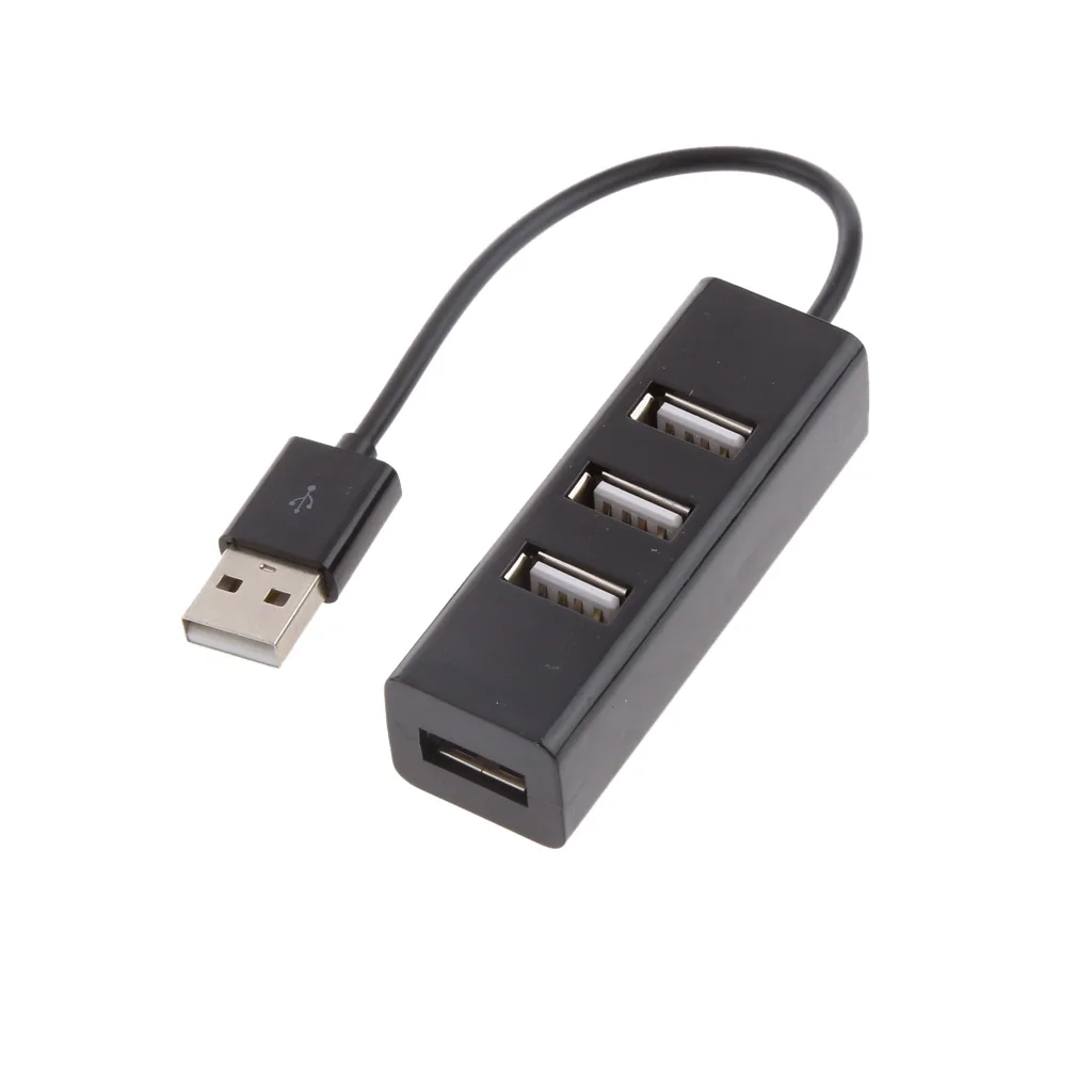 

480Mbps USB 4 Port Multi Hub Extension Cable for Desktop Laptop Black