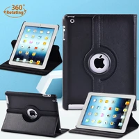 tablet case for apple ipad 2ipad 3ipad 4 9 7 inch 360 degree rotating pu leather stand cover case free stylus