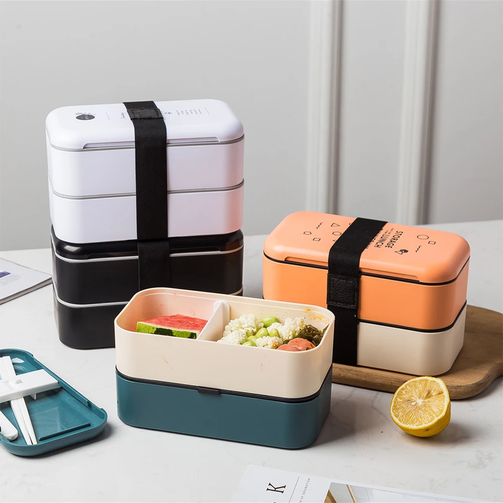 

Bento box 2 Layers Microwavable Lunch Box With Compartments Insulated Food Container For School Kids Office Worker Food Box new