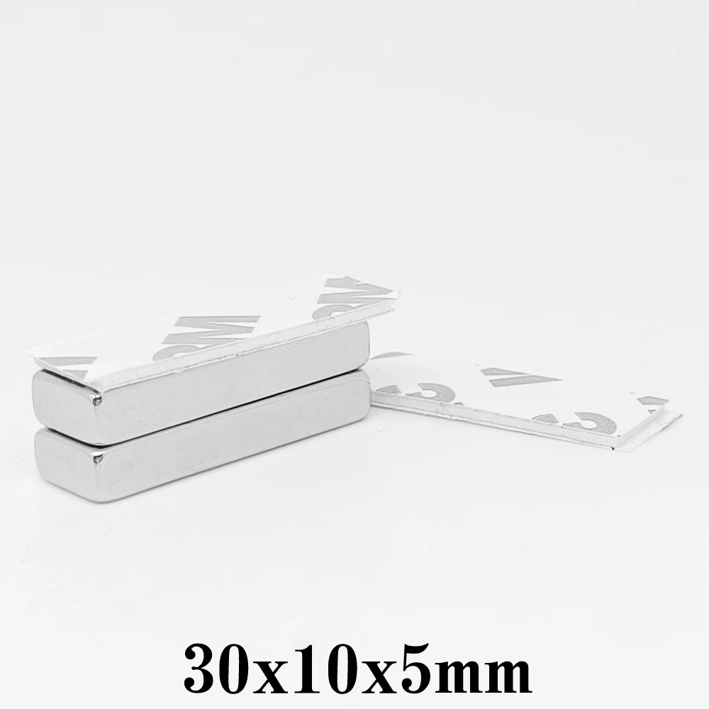 2/5/10/15/20/30PCS 30x10x5mm Block Super Strong Magnets 30x10x5 Rare Earth Neodymium Magnet Two Side With 3M Tape 30*10*5 | Обустройство
