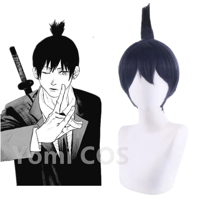 

Chainsaw Man Hayakawa Aki Anime Cosplay Wig Blue Black Short 30cm Synthetic Hair Wig Halloween Role Play Costume Wigs+ Wig Cap