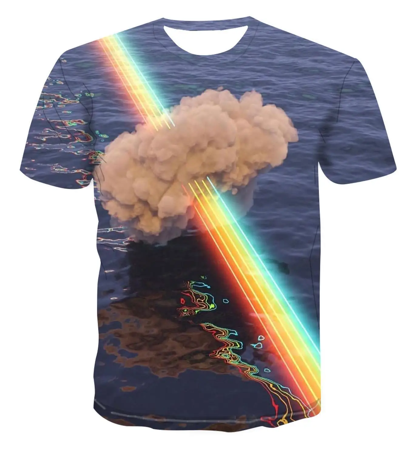 

2020 New 3d Dynamic Printing Geometric Pattern Color Summer T-Shirt Breathable Top Psychedelic Dizzy T-Shirt Trend Couple S -6xl