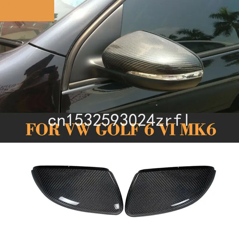 

2pcs carbon Fiber Side Door Wing Mirror Replacment Cap Cover Fit For VOLKSWAGEN Golf 6 MK6 2010-2013