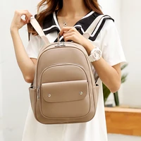 quality women pu backpack multi pocket backpack female multi function ladies shoulder bag anti theft laptop bag women
