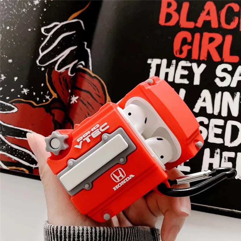 

Earphone case For AirPods 1 2 Pro Creative VTEC Honda Engine Protection Cover Case For Apple Airpods Case Accessories with took