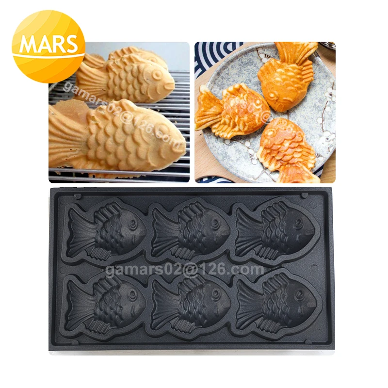 

Электрическая машина для выпечки вафель, 6 шт., Taiyaki 220 В 110 В рыба тайяки, формы для торта, железная тарелка, печь для выпечки