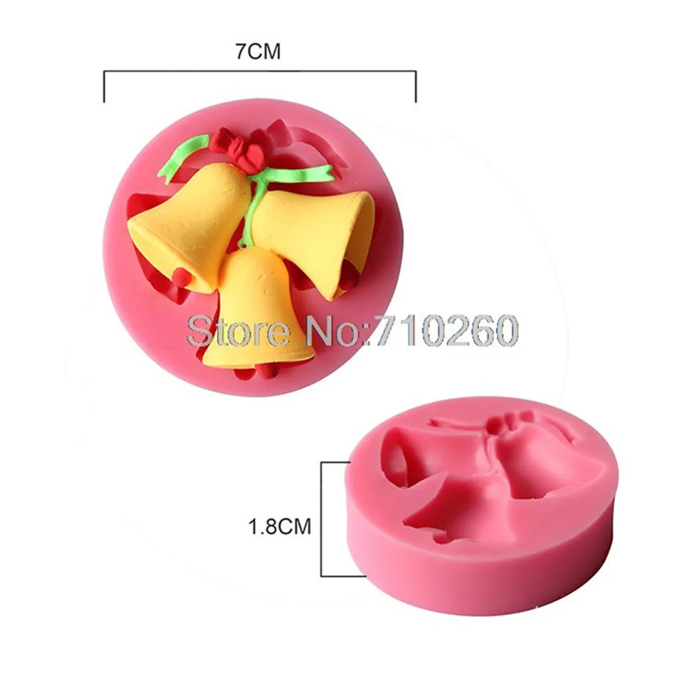 Рождественская серия силиконовая помадка в форме колокольчика 3D инструменты для