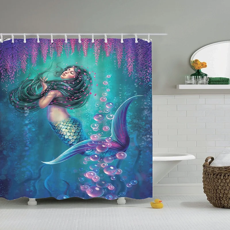 Занавеска для душа Dafield в ванную комнату с изображением русалки|Шторы душа| |
