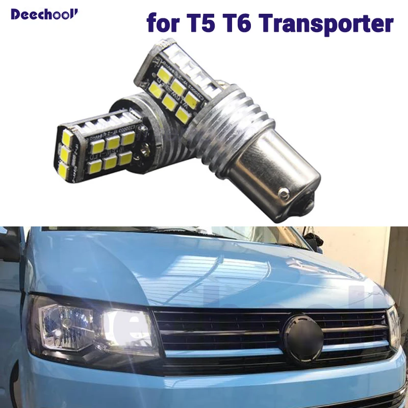 2 шт. Canbus 1156 p21w светодиодный автомобильный DRL лампы для Volkswagen для VW Transporter T5 T5.1 T6 7506 7527 дневные ходовые огни