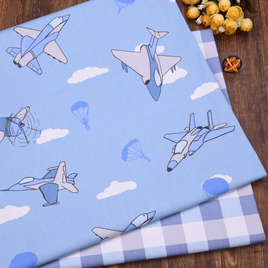 Lovely Doraemon/Airplane/Dots Printing Twill Cotton Patchwork Cloth Material For Home Decoration Children Baby Bedding Fabric | Дом и сад