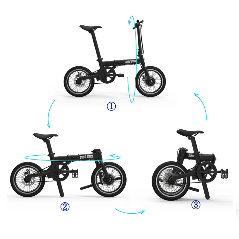 CMS XK PRO 16 дюймов со скрытыми батареями складной Байк способный преодолевать Броды
