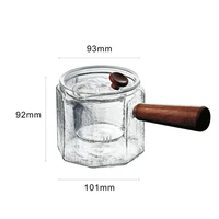 cup wooden handle hammer pattern heat resistant glass jug side handles cook the teapot flower teapot resistant side square pot