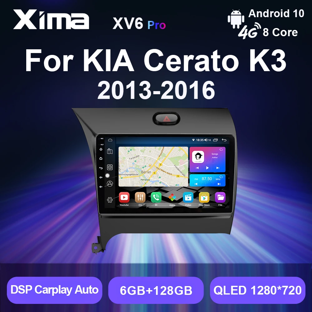 Автомагнитола XIMA XV6 Pro мультимедийный проигрыватель с Android 10 2 din dvd Wi-Fi Dsp