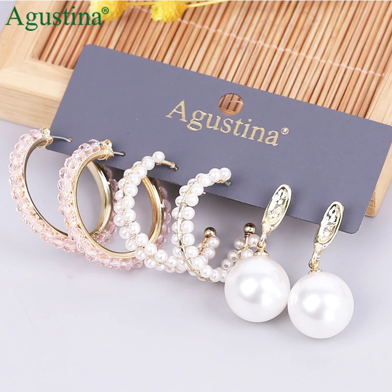 

Agustina women Set earrings fashion jewelry drop earrings Set hoop earrings long hoops earring boho Dangle earings geometry