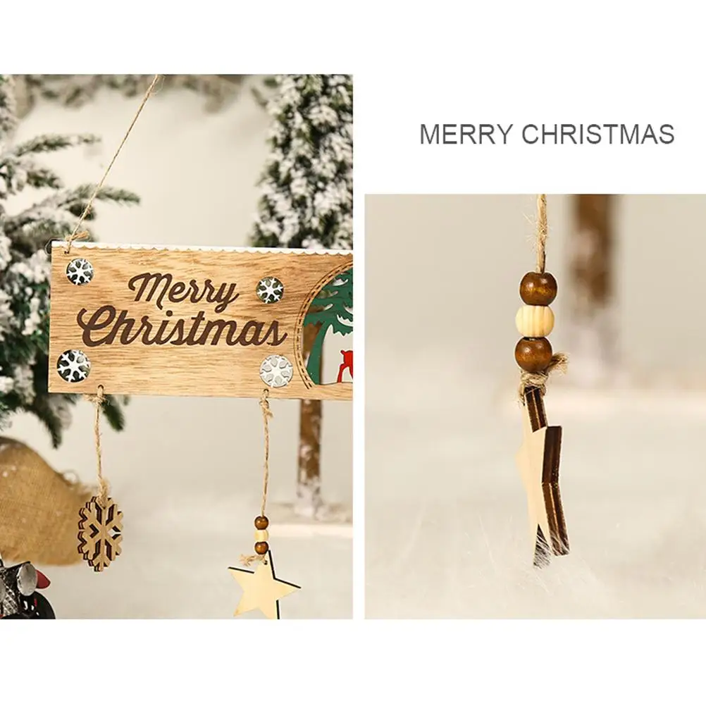 Деревянная подвесная доска с надписью &quotMerry Christmas&quot подвесные украшения для