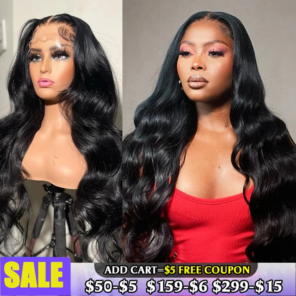 Body Wave Lace Front Human Hair Wigs for Black Women Peruvian 30 Inch Loose Wave Hd Lace Frontal Wig 4x4 5x5 HD Lace Closure Wig