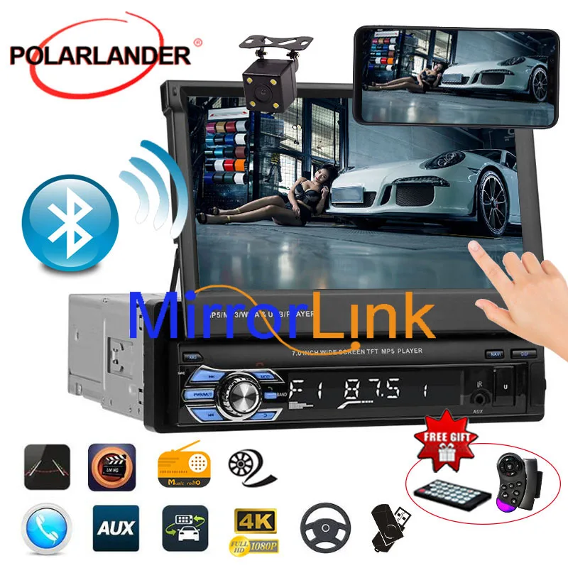 Автомагнитола с сенсорным экраном 12 В Bluetooth FM радио MP5 USB/TF|autoradio 7|1 din autoradiocar stereo