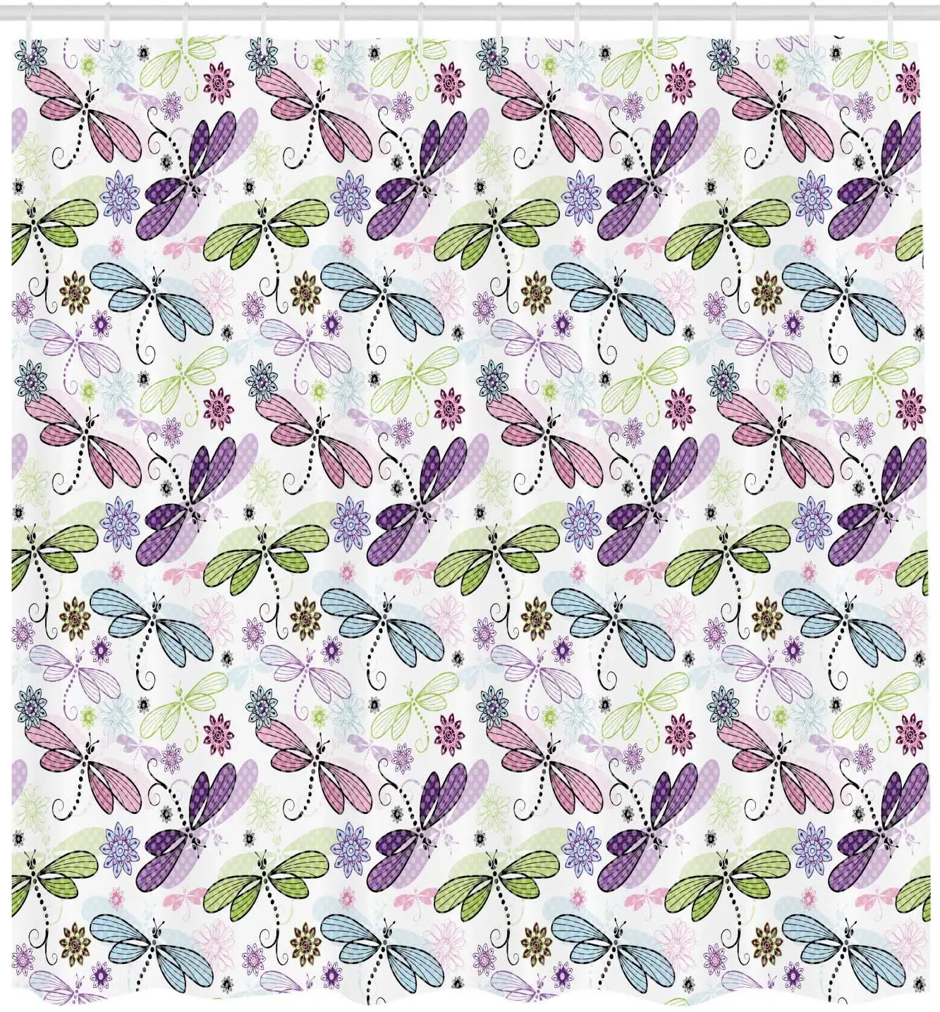 Занавеска для душа в виде стрекозы абстрактные Жуки стиле хиппи набросковые