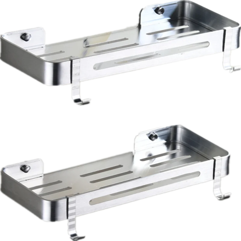 

Bathroom racks toilet square free drilling toilet wall hanging space aluminum bath toilet vanity storage rack