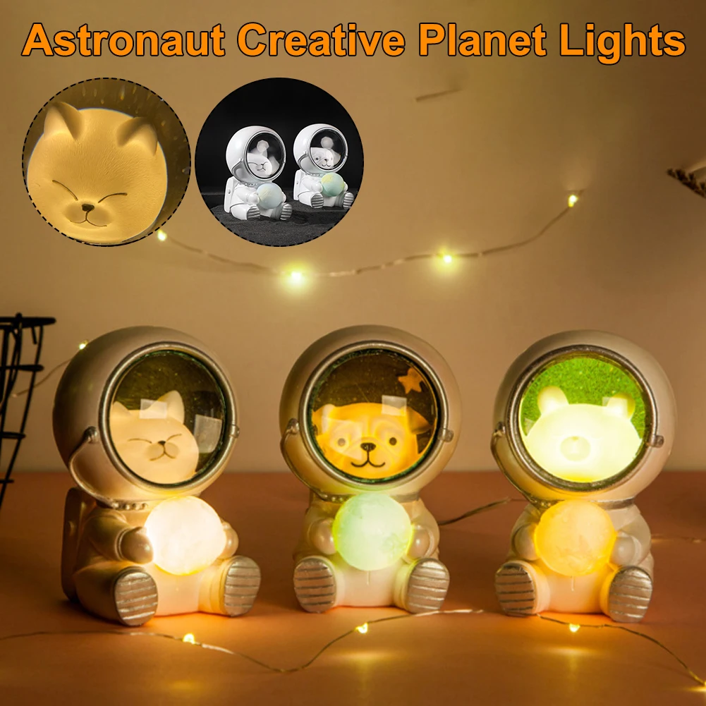 

Astronaut Night Light Creative Cute Animal Night Lamp Home Bedroom Desktop Decoration Xmas Birthday Gifts Toys for Children Kid