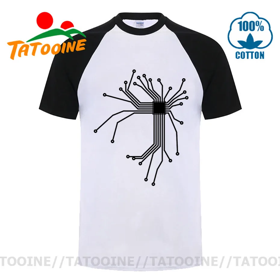 Печатная плата Tatooine Technics CPU Рубашка Синий Дизайн Компьютер Любовник подарок