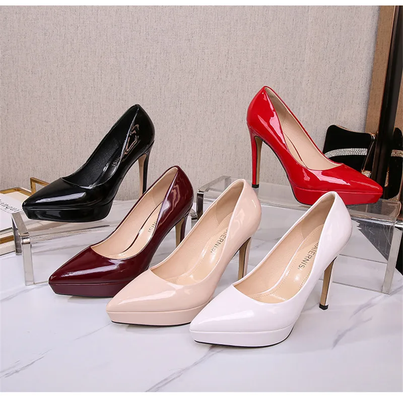 Сексуальные женские туфли на очень высоком каблуке 12 см платформе стилеты модель