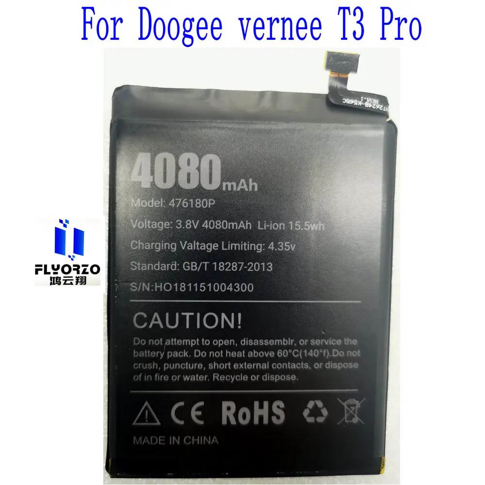 

New High Quality 476180P Battery For Doogee Vernee T3 Pro Mobile Phone 4080mAh