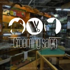 Стикер настенный 2074 для ухода за домашними животными, виниловый дизайн интерьера с собакой, знак зоомагазина, логотип, наклейка на окно, дверь,