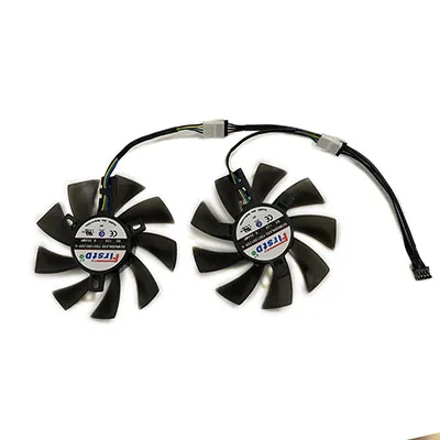 Tea Color 2 шт./компл. FDC10U12S9-C XFX RX480 RX570 GPU VGA кулер вентилятор для HIS RX 570 RX470 Видео Видеокарта охлаждения в качестве замены - Цвет лезвия: Tea Color