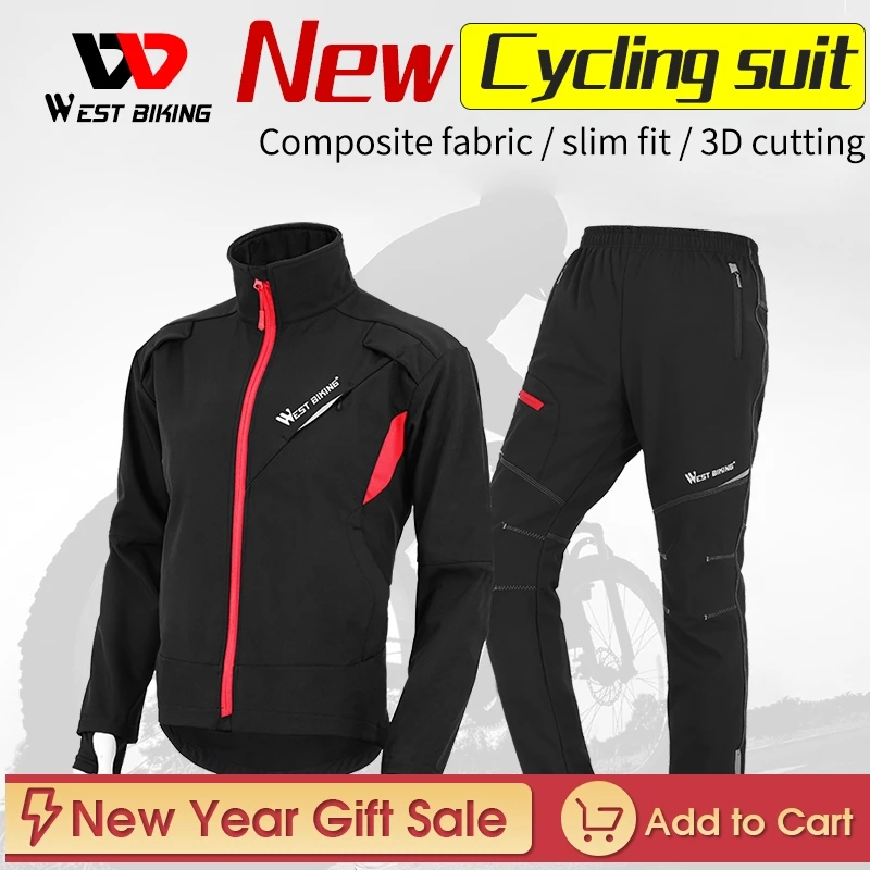

WEST BIKING Winter Thermal Cycling Running Jacket Windproof Ski Snow Snowboard Jacket and Pants Set Men Women Sportswear Suit