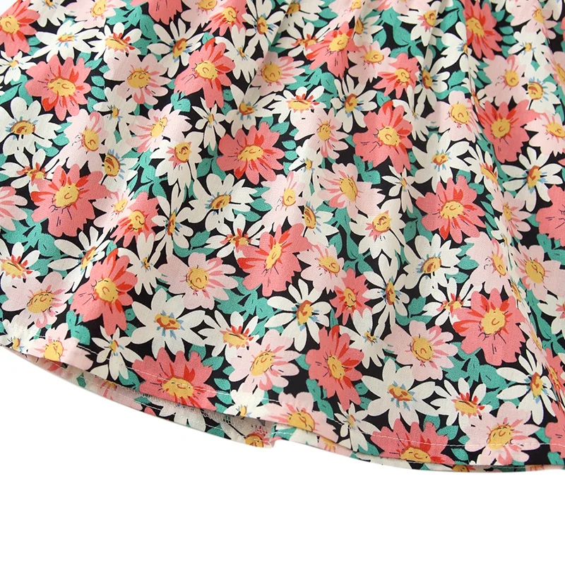 

Kids Toddler Girls Dresses Floral Bowknot Daisy Casual Dress Summer Short Sleeve Children Cute Princess Dress With Hat