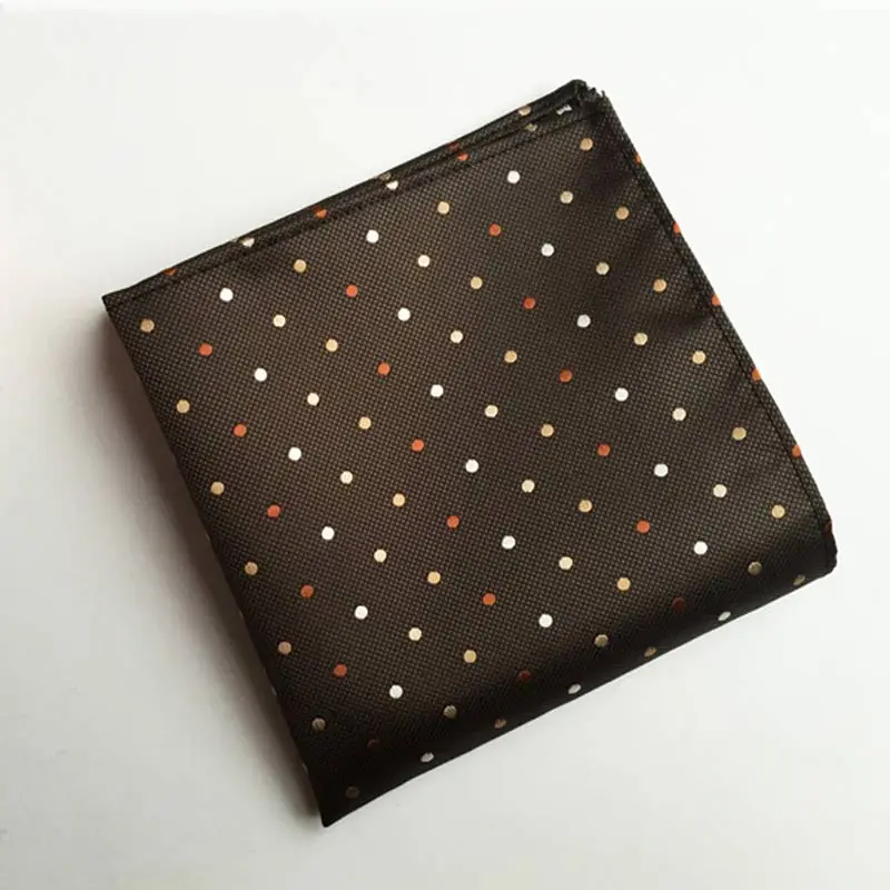 F097 Dots Мужской Шелковый платок тканый узор в горошек Пейсли мужской деловой Повседневный квадратный Карманный платок свадебные Hankies F80-100 - Цвет: F097 Dots