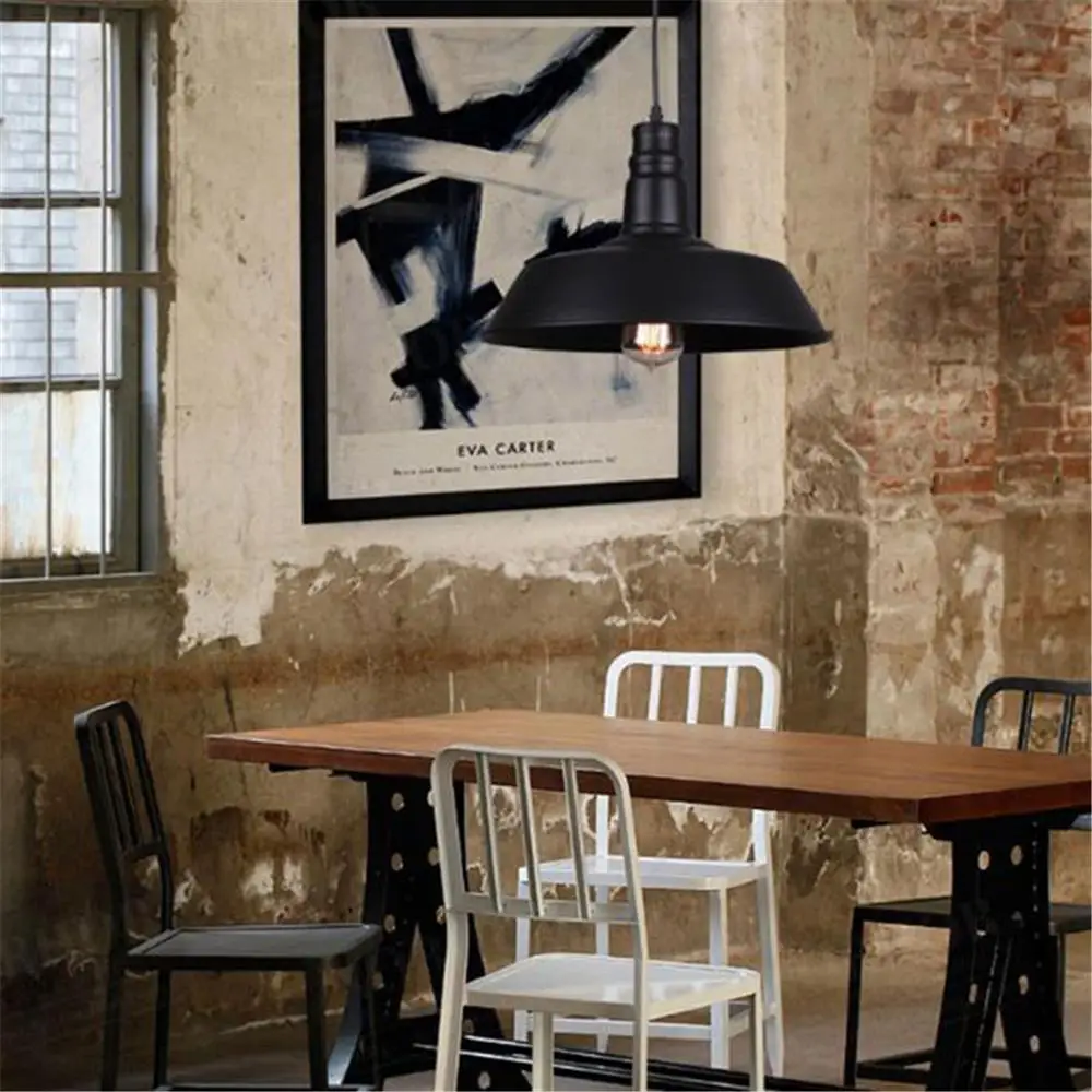 Винтажная черная Подвесная лампа E27 подвесные светильники Эдисона в стиле ретро