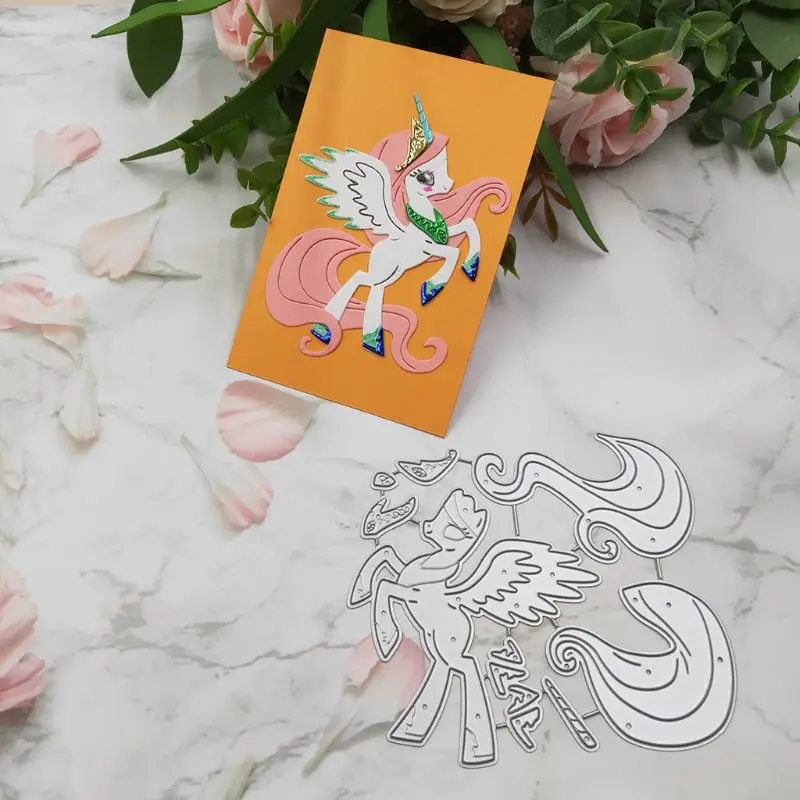 

Horse Metal Cutting Dies Stencil Scrapbooking DIY Album Stamp Paper Card Embossing Decor Craft New Dies for 2020
