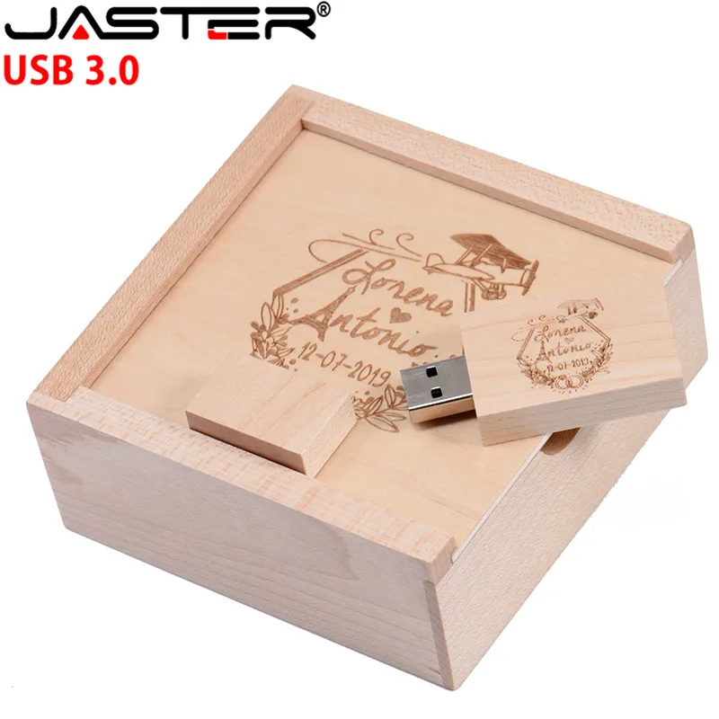 USB флеш накопитель JASTER деревянный в виде сердца 4/64 ГБ 3 0x10 5 мм|USB флэш-накопители| |