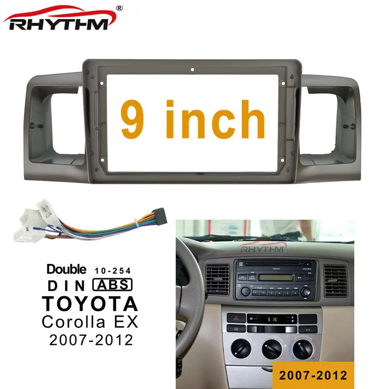 9-дюймовая Автомобильная панель для TOYOTA Corolla EX 2007-2012 One / Double Din автомобильная рама