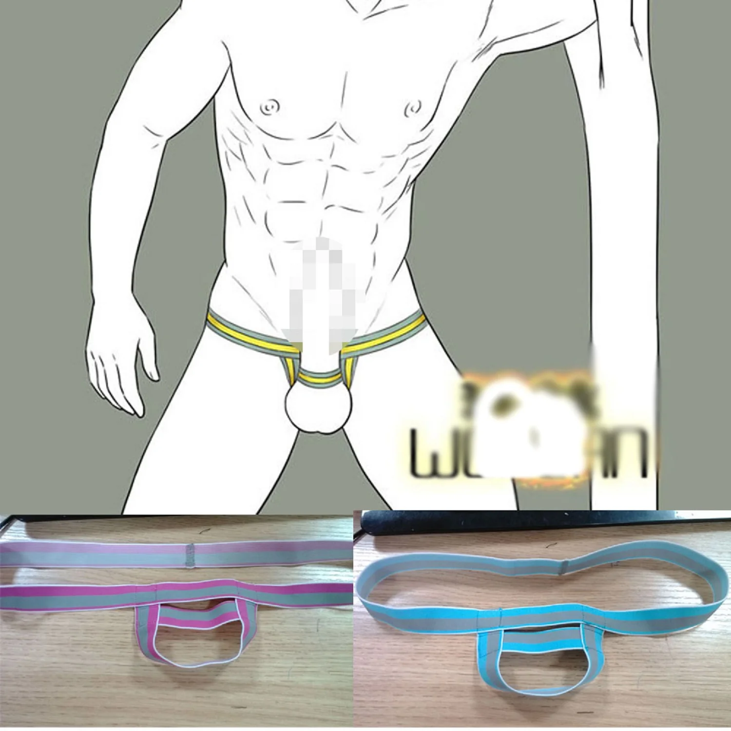 Для мужчин соблазнительное нижнее белье Ракушки стринги поощрения эрекции