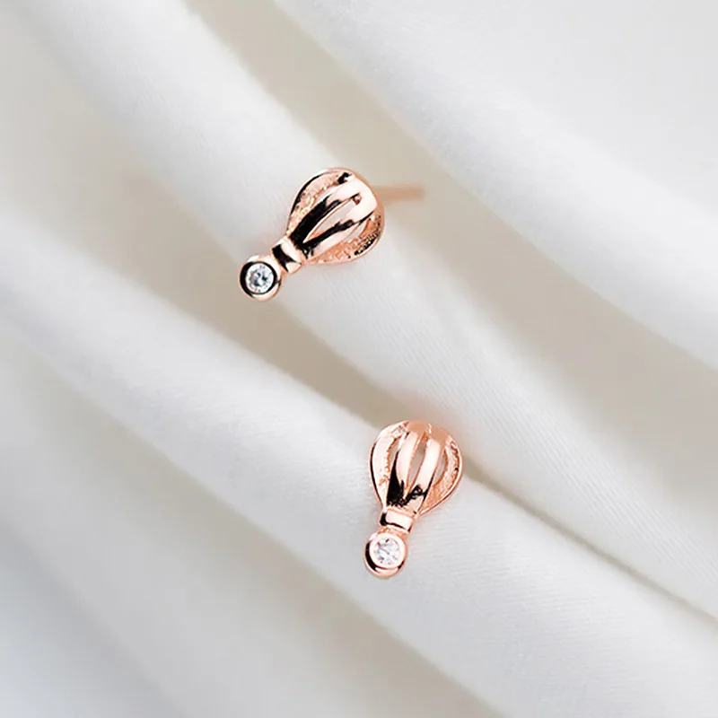 Женские серьги-гвоздики из серебра 925 пробы с воздушным шаром | Украшения и