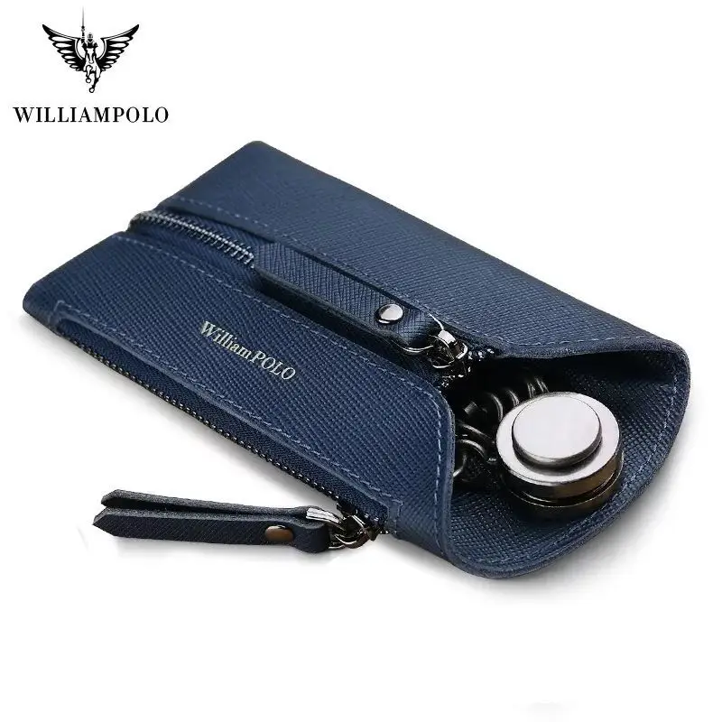 Новый кожаный мужской чехол для автомобильных ключей William Polo