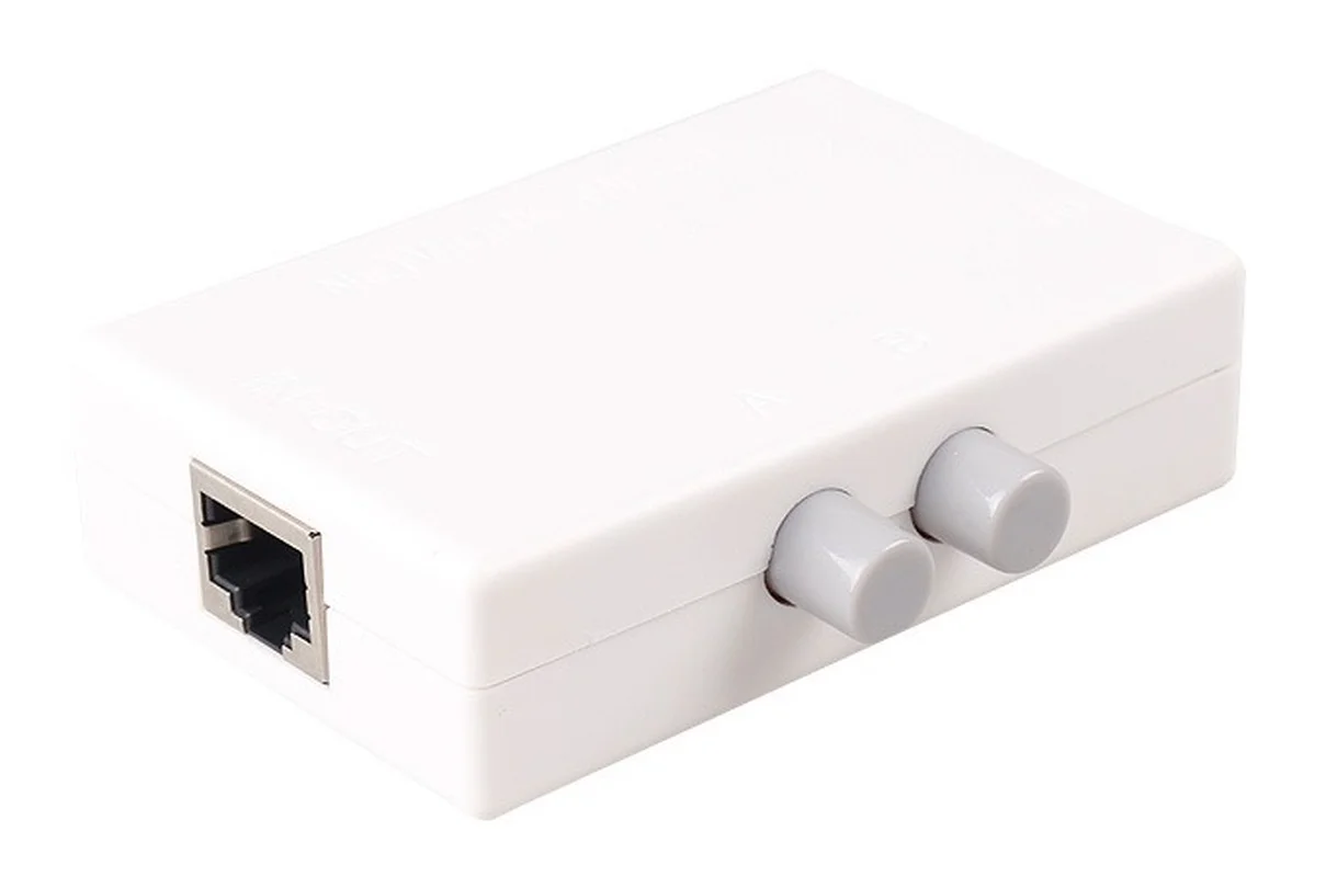RJ45-2M двухпортовый мини-переключатель сети устройство совместного использования