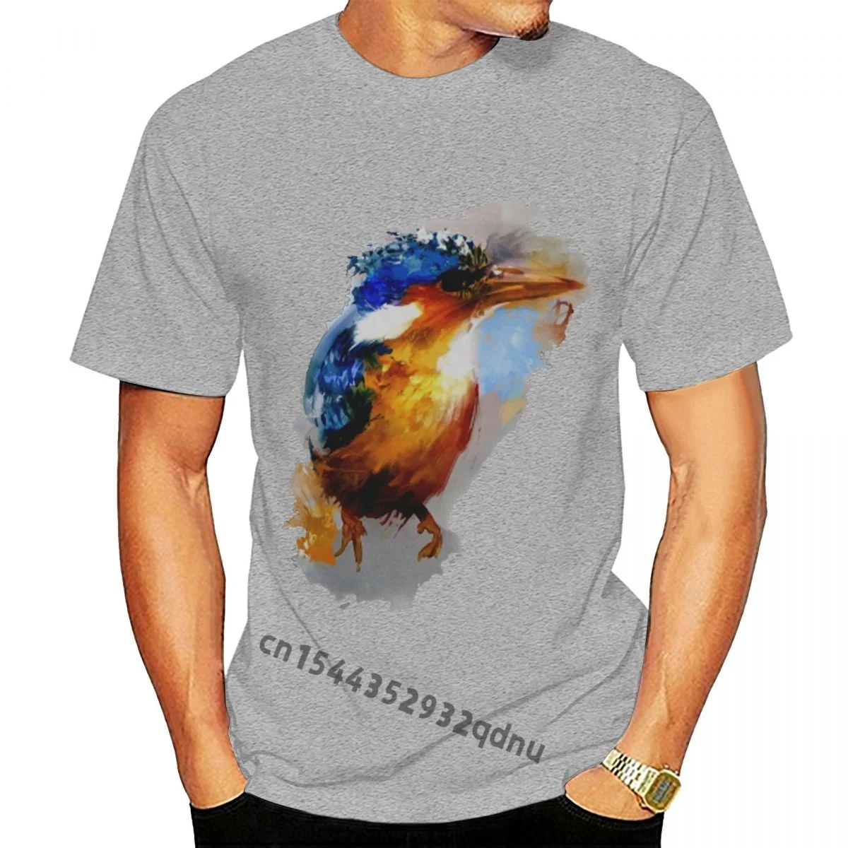 

2021 Summer Streetwear Hip Hop Tops Tees Men's Clothing KINGFISHER BIRDWATCHER BIRDWATCHING VOGEL JAGD HUNT Funny O Neck T Shirt