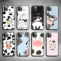 cute cow milk phone case for iphone 12 11 pro max mini xs max 8 7 6 6s plus x 5s se 2020 xr cover