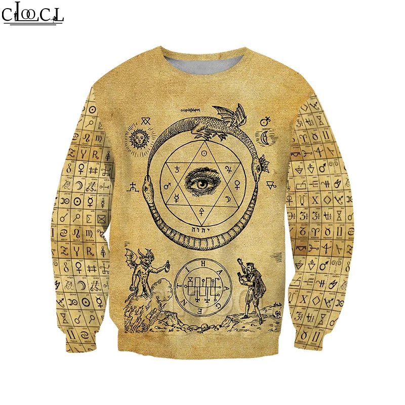 2020 Модные мужские толстовки CLOOCL с капюшоном 3D-принтом древней алхмии Толстовка