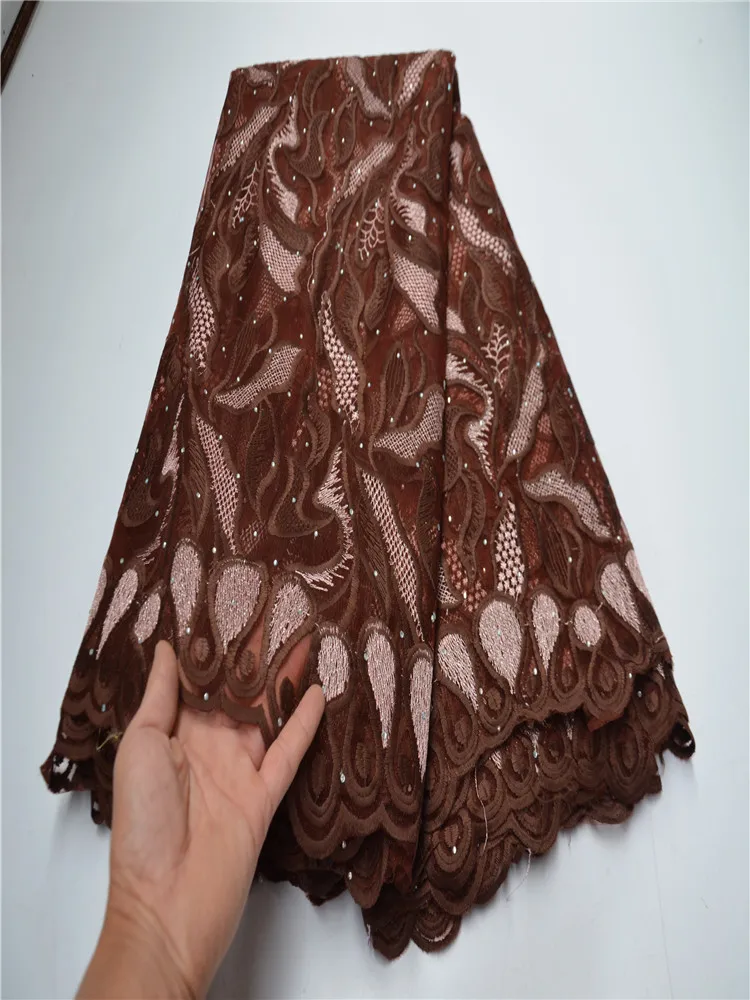 Африканская белая кружевная ткань 2018 Высококачественный кружевной материал