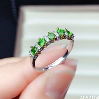 kjjeaxcmy fine jewelry 925 sterling silver inlaid natural diopside womens elegant fashion gem new adjustable row ring support d
