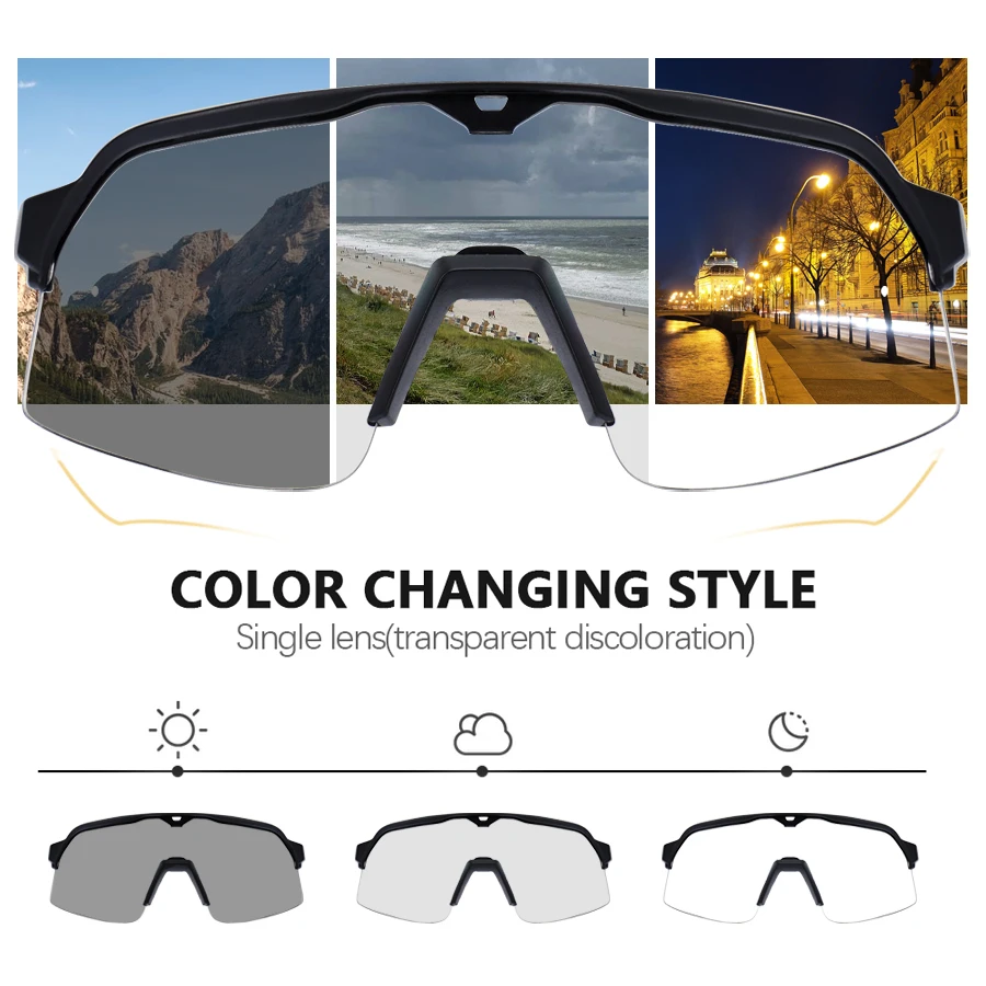 

Cycling Sunglasses Bicycles Mountain Bikes Photochromic Polarized Glasses Outdoor Sports Running Men Women Eyewear MTB Goggles