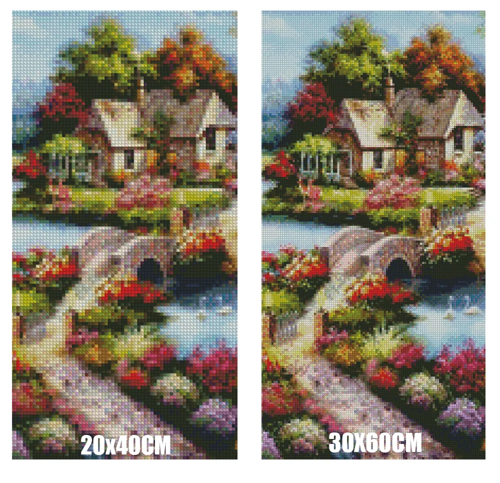 5D алмазов картина полный дрель пейзаж коттедж Алмазная мозаика продажа круглые