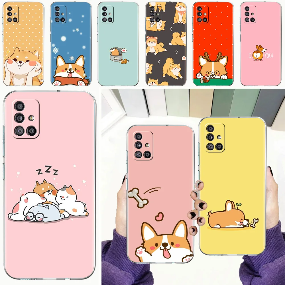 

Чехол Corgi для телефона Samsung Galaxy A51, A71, A41, A31, A21S, A11, A01, M31, прозрачный мягкий чехол из ТПУ